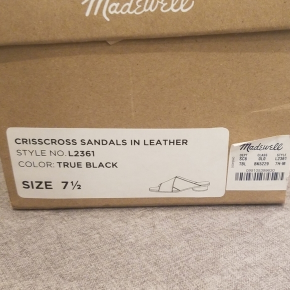 NEW Madewell Black Leather Sandals - Picture 2 of 6